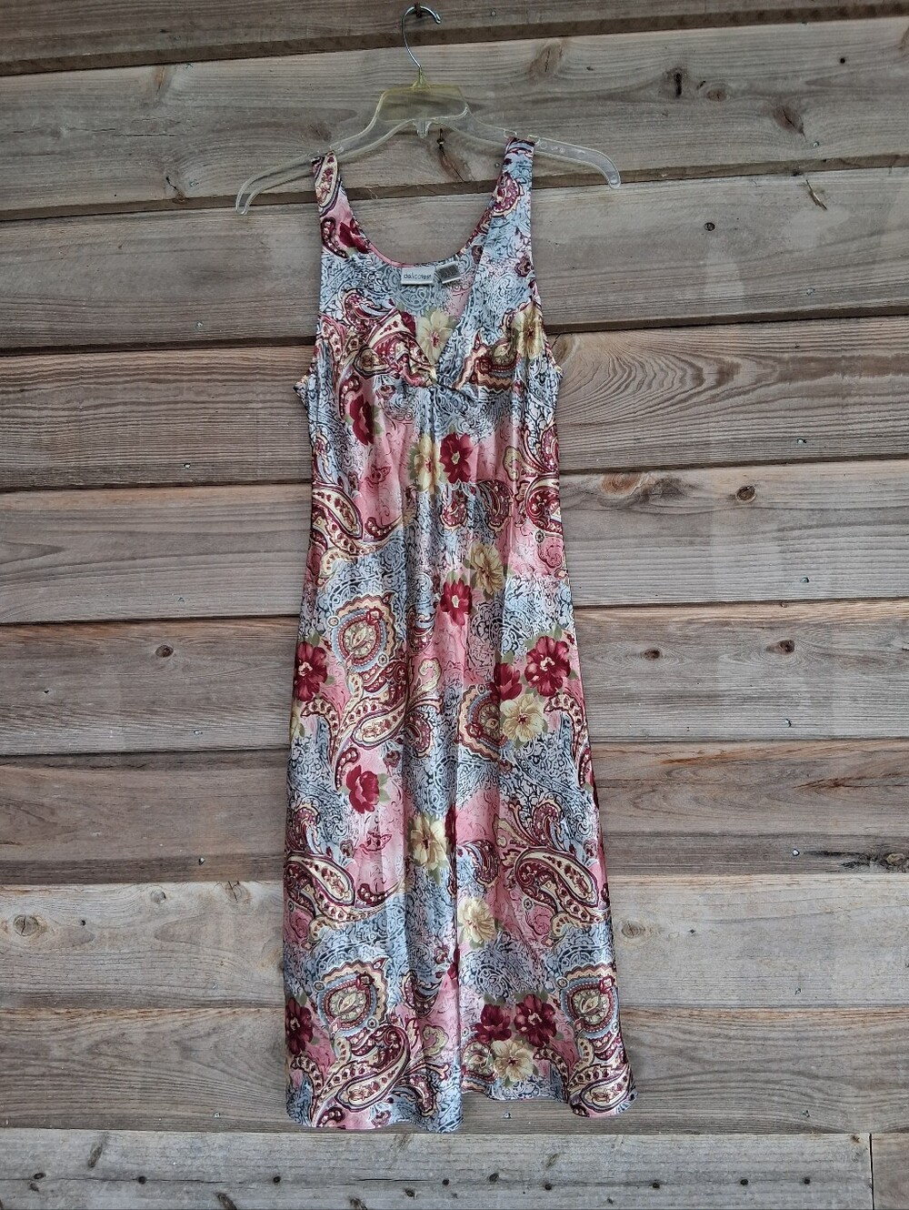 Vintage Y2K Delicates Paisley Floral Maxi Slip Dress - Whimsigoth Boho